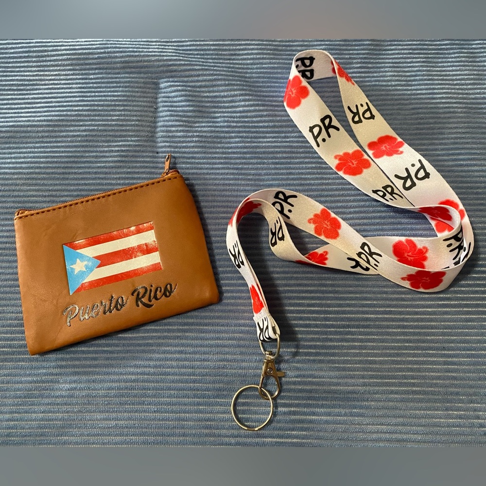 🇵🇷[Pair] P.R. coin pouch & lanyard- NWOT!